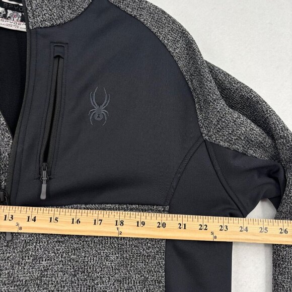 Spyder Half Zip Sweater Jacket Mens XL Gray Black Gait Knit Pullover Fleece Line - Picture 10 of 13